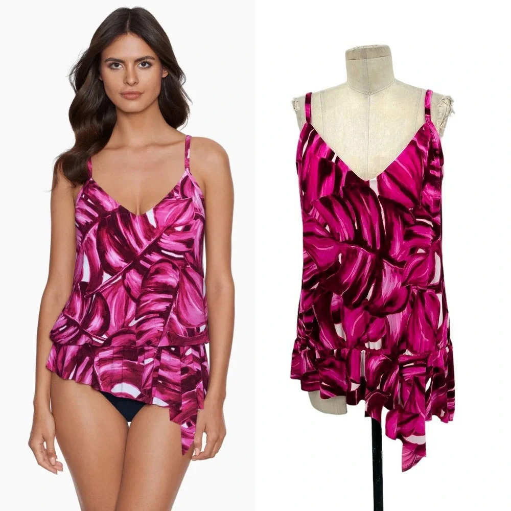 Magicsuit Pink Palmas Camille‎ Tankini Top Swim Size 14